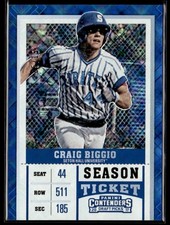 2017 Panini Contenders Draft Picks Diamond Ticket Craig Biggio 05/15 Seton Hall