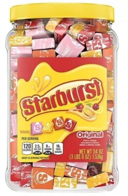 Starburst Original Fruity Chewy Candy Bulk Jar, 54 oz. NO SHIP TO CA