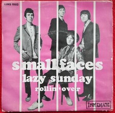SMALL FACES ?- LAZY SUNDAY 7" 1968 RARE SPANISH UNIQUE PS MOD R&B THE WHO