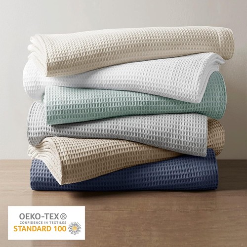 Wohndecke Waffelpique Tagesdecke Kuscheldecke Decke Sofadecke Mint 140x200 cm - Bild 3 von 3
