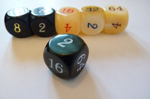 6 Large Doubling Cubes for Backgammon and Chouette. 1.2 inch (30mm). FREE p&p UK - Picture 3 of 8