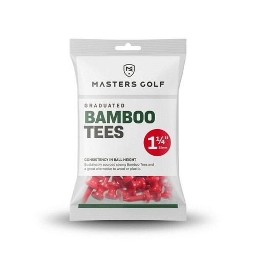 Pack of 50 Masters Golf Red Bamboo Graduated Castle Small Golf Tees 1.25" 32mm - Picture 3 of 5