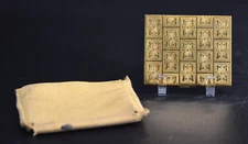 Vintage American Beauty Powder Compact Gold Tone Rectangle Leaf in Square 2 5/8"