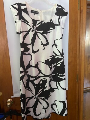 Jones New York Black & White Floral Linen Blend Sleeveless Shift Dress Sz 8 | eBay Jones New York Black & White Floral Linen Blend Sleeveless Shift Dress Sz 8 | eBay