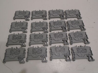 (LOT OF 16) WAGO TOP JOB'S 2002-1201 DIN RAIL MOUNT TERMINAL BLOCKS