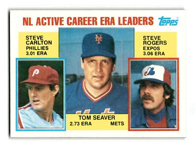 Tm Seaver Steve Carlton 1984 Topps ERA Leaders #708 HOF Mets NM-MINT