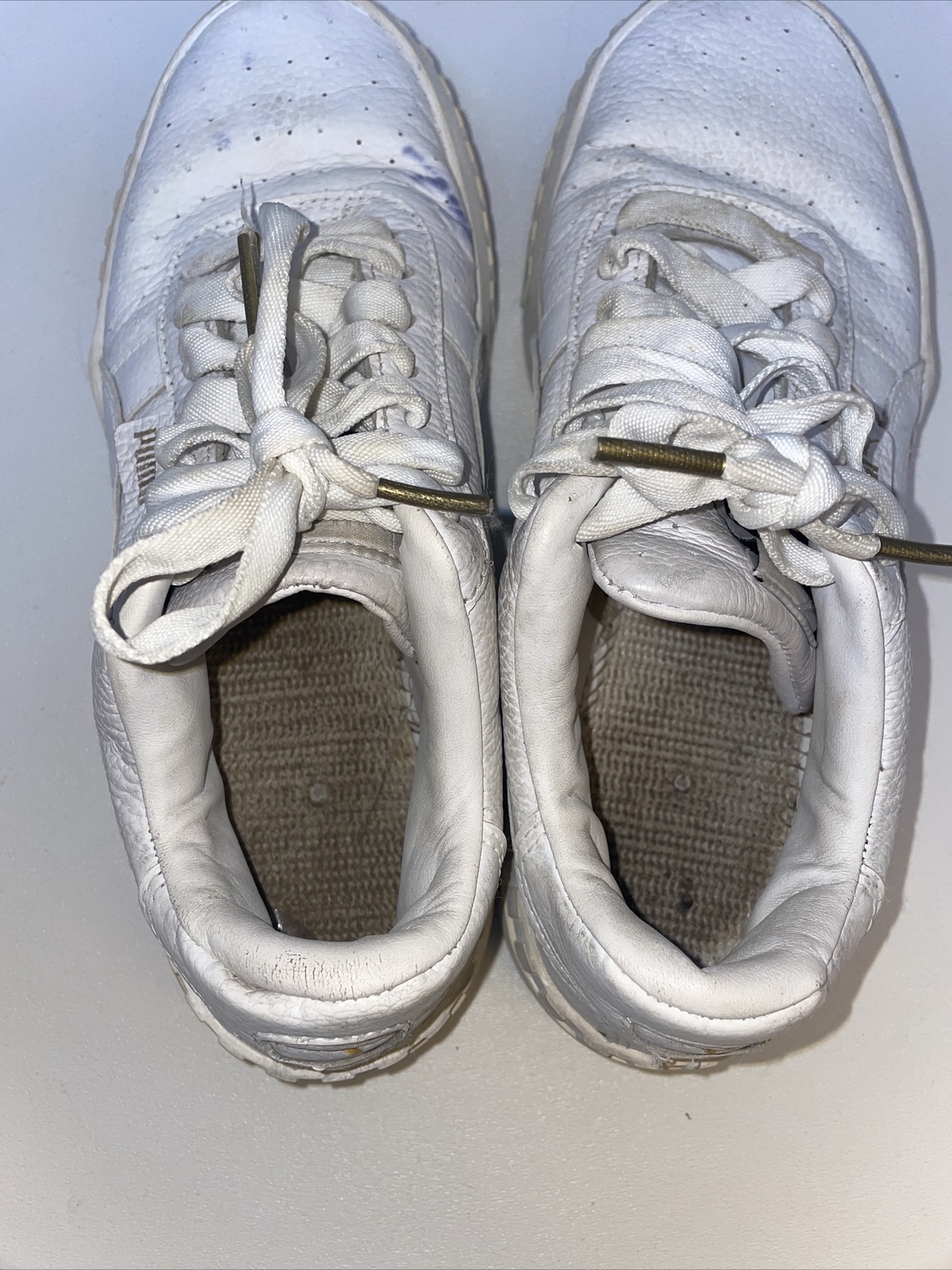 Puma Cali 369155-01 Leather Sneakers, Women's Size 7, White thumbnail 8