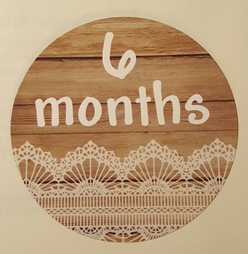 Wood w/ Lace - Baby Milestone Stickers - Months 1-12 - 2.5" Round Glossy Labels - Picture 6 of 12