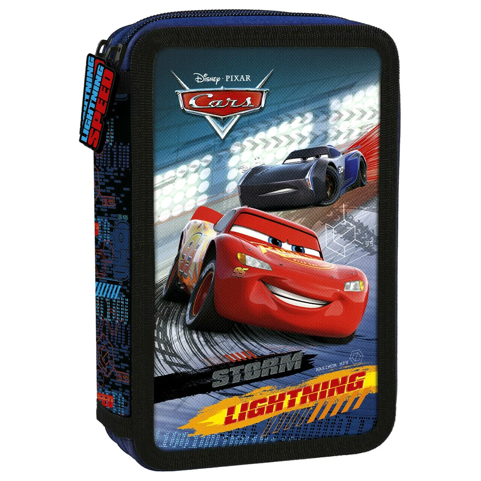 Disney Cars Auto 2-Fach 26 Teile zweistöckig FEDERTASCHE FEDERMAPPE neu