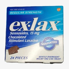 Ex-lax Regular Strength Chocolated Stimulant Laxative Constipation Relief Pills