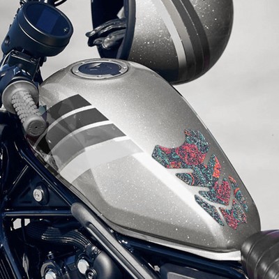 MC Motoparts Vintage Rose Shield Gas Tank Pad Protector Cover Grip Removable