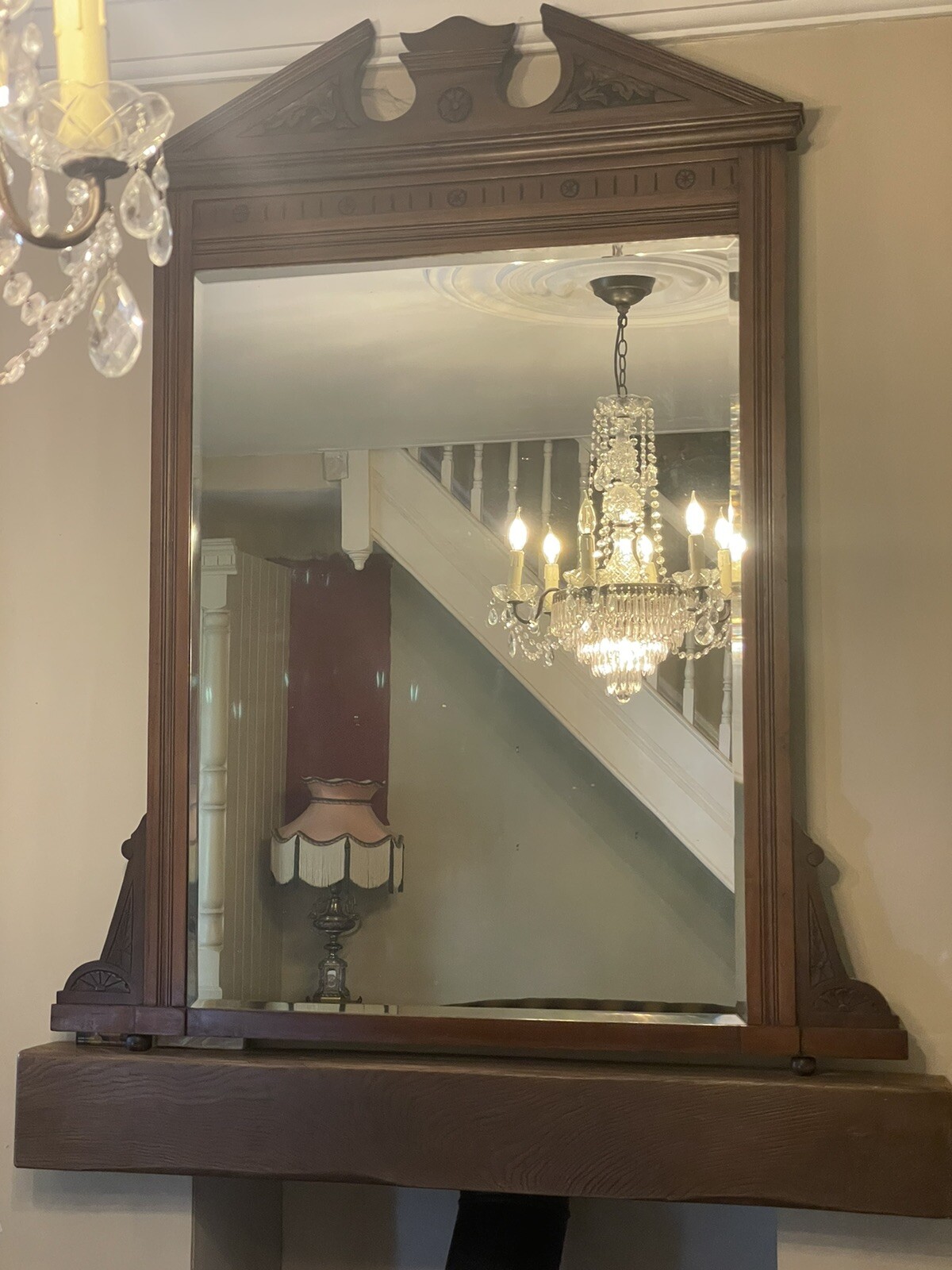 Huge Edwardian Over Mantle Mirror 139cm High X 114cm Wide eBay