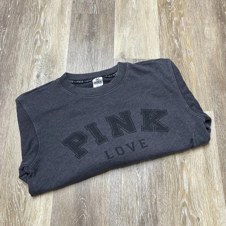 PINK by VICTORIA'S SECRET Gráfico Pullover Negro Sudadera Para Mujer Pequeña Pequeña Pequeña Foto 4 de 4