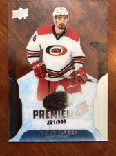 2016-17 UD Ice Hockey Ice Premiers Rookie #142 Trevor Carrick /999