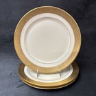3 Pickard Plates Gold Encrusted Edge PIC76 Bread Plates 6 1/2 Inches