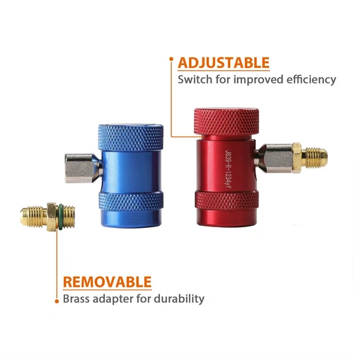 2Pc R1234yf Quick Connector Adapter Coupler Auto A/C Manifold Gauge Set Low/High - Picture 6 of 9