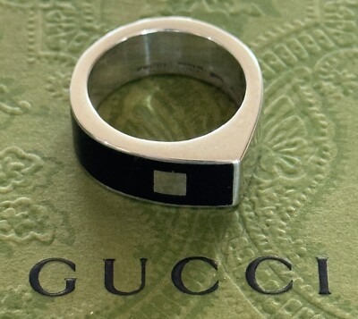 Gucci  Ring Sterling Silver 925  Size  9 US  Made Italy Vintage