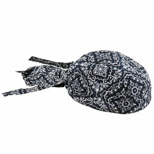 Headwrap Biker Blue Paisley Cap Headwear Durag Doo Rag Helmet Liner Bandanna