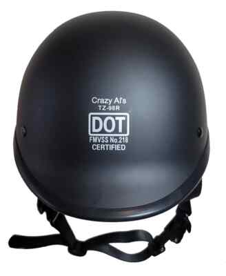 crazy al's world's smallest dot motorcycle helmets lightest Beanie Helmet Flat Black No Peak XXL 20 1/2 XS 53.02 Crazy Al Smallest Dot Helmet