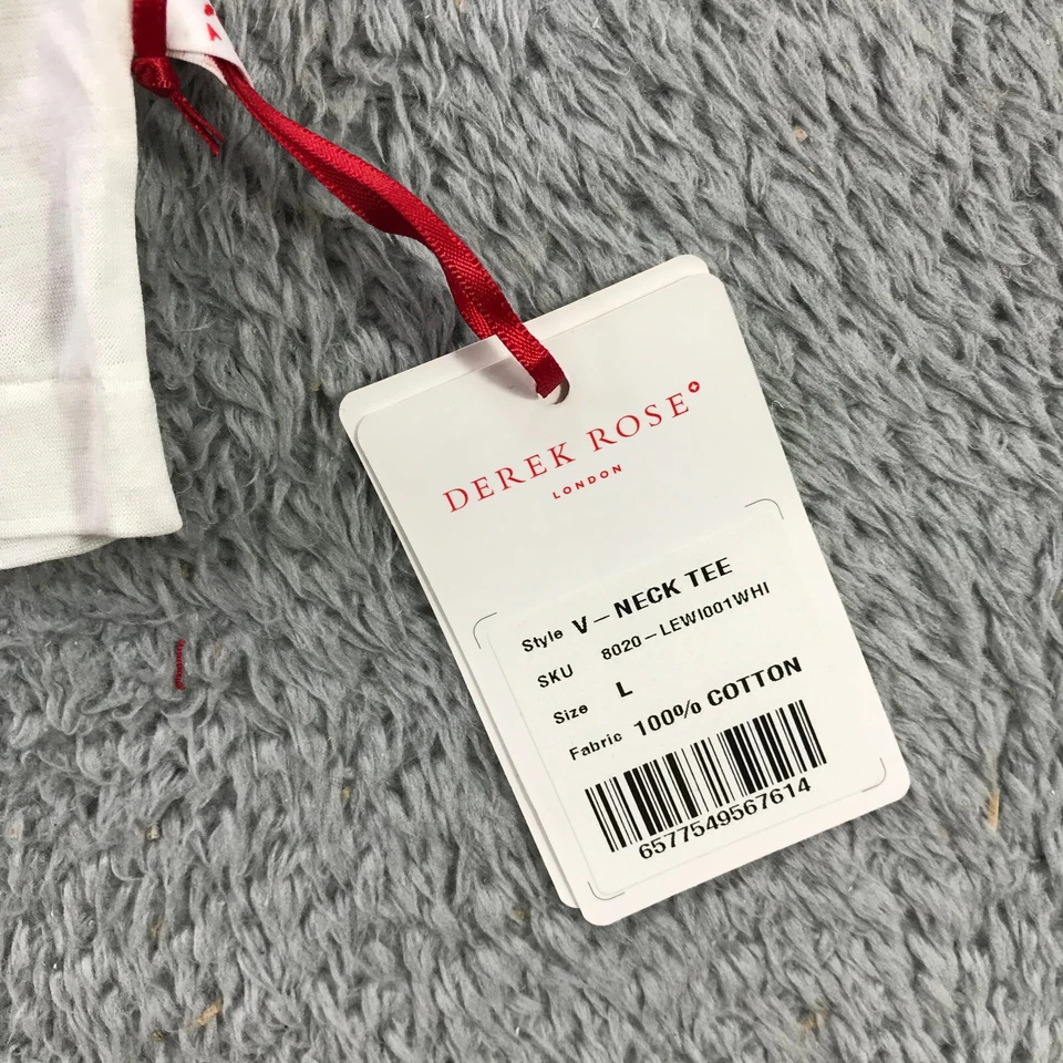 Derek Rose 衬衫男式大号纯棉白色打底衫短袖 PJ 休闲 — 第 2/4 张图片