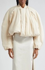 Jacquemus Womens Le Chouchou Crop Bubble Bomber Jacket Off White Size 44 / US 12
