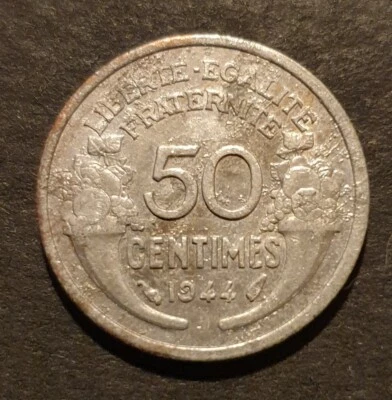 50 centimes 1945B Morlon Aluminium Magnésium, (0.7g) - Photo 1/2