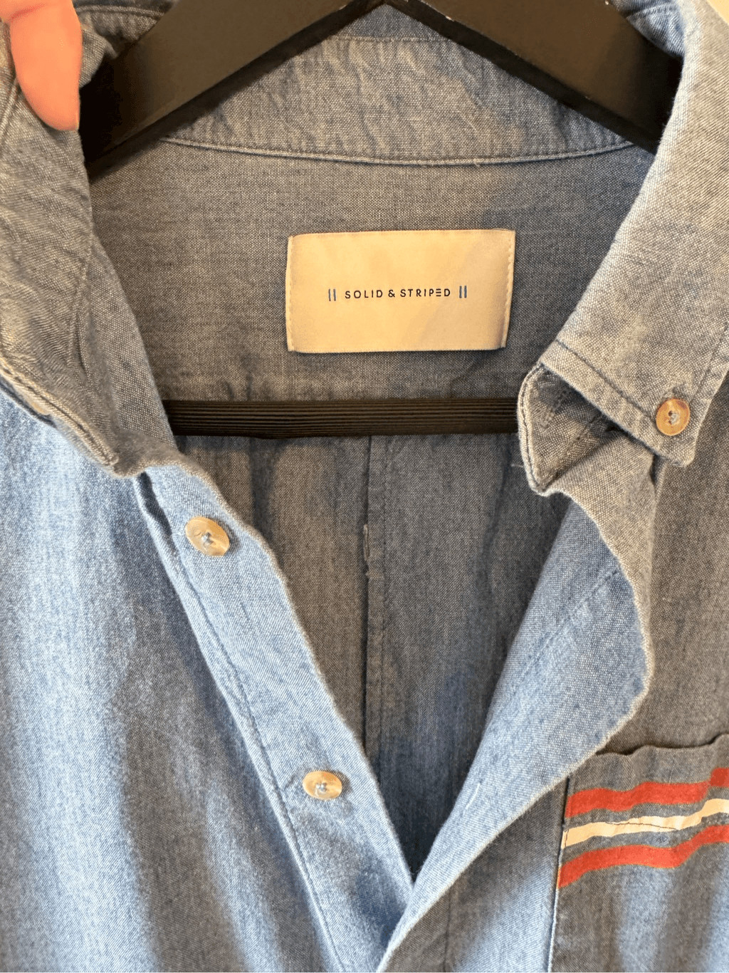 Solid & Striped Oversized Chambray Button Down Sh… - image 2