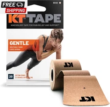 KT Tape, Kinesiology Athletic Tape, Gentle Adhesive for Sensitive Skin, 20 Count
