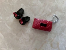 Capsule Chix Chicks Ctrl + Alt +Magic Doll Purse Shoes BLACK RED JAPANESE SANDAL