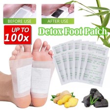 100 x Bamboo Original Deep Cleansing Foot Pads Natural Ginger Bamboo Foot Paches