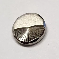 Satin & Starburst Silver Tone TIE TACK / TIE PIN Scalloped Edges Sunburst