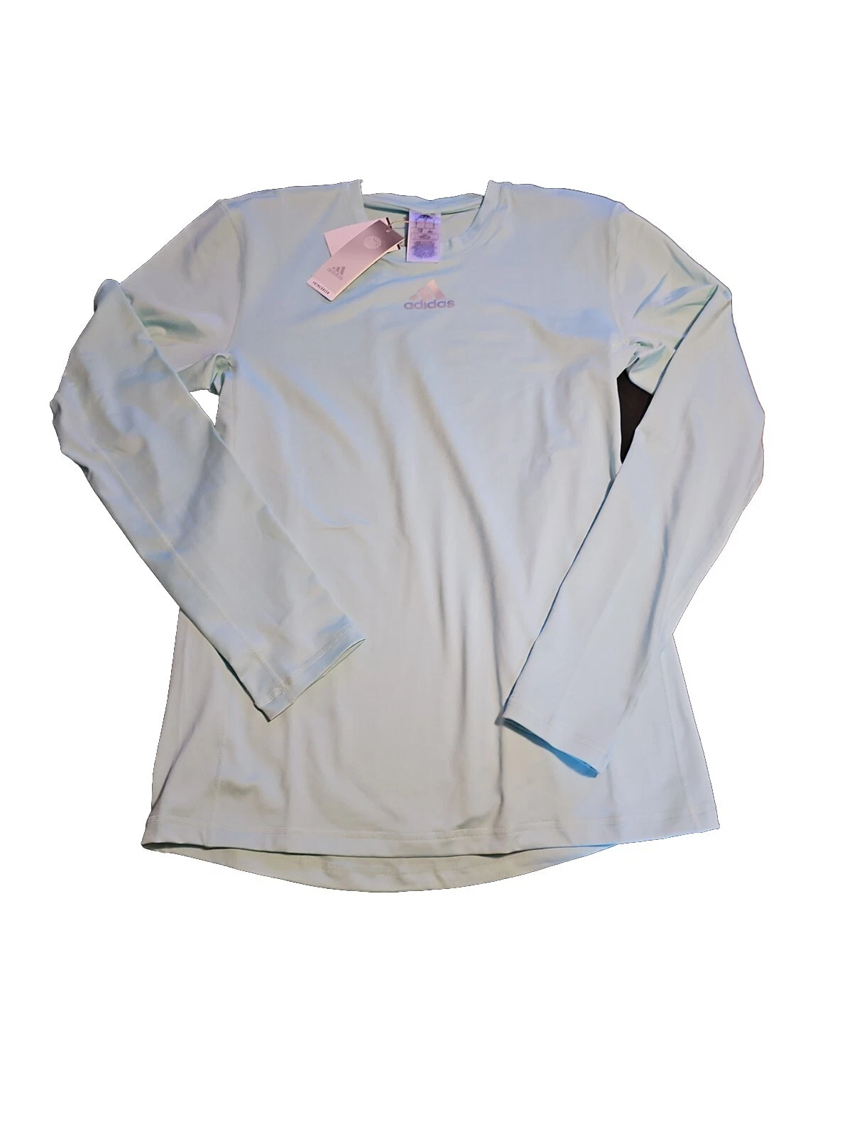 Mens ADIDAS Techfit Long Sleeve Warm Top Clear Mint Size Large