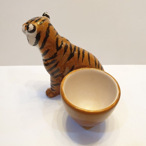 Egg Cup Tiger Figurine Lovely Thai Ceramic Kitchenware Collectibles Home Decor - Picture 11 of 12