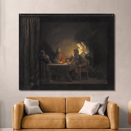 Christus In Emmaus Rembrandt van Rijn, rvr41 drucken auf leinwand - Bild 3 von 4