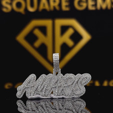 VVS Moissanite Custom Name Hip-Hop Charm Men's 925 Silver Rapper Pendant