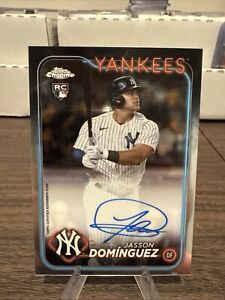 Jasson Dominguez 2024 Topps Chrome #RA-JDZ Rookie Autographs Jasson Dominguez 2024 Topps Chrome #RA-JDZ Rookie Autographs