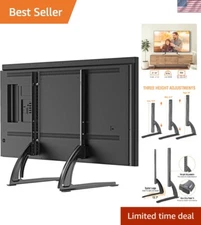 Universal Tabletop TV Stand for 27-55 Inch TVs, Height Adjustable & Space-Saving