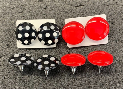 OFFER.2 pairs of different hand made 20 mm wide glass/acrylic  earrings