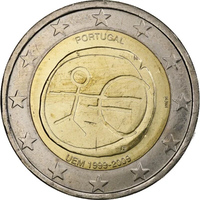 Portugal, 2 Euro, Union économique et monétaire, 2009, Lisbonne - Photo 1/2