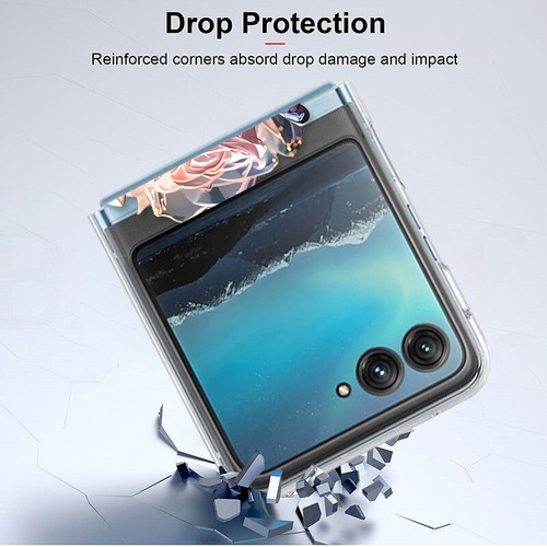 Case For Motorola Razr 40/40 Ultra ShockProof Glitter Rose Clear Slim Hard Cover - Picture 11 of 20