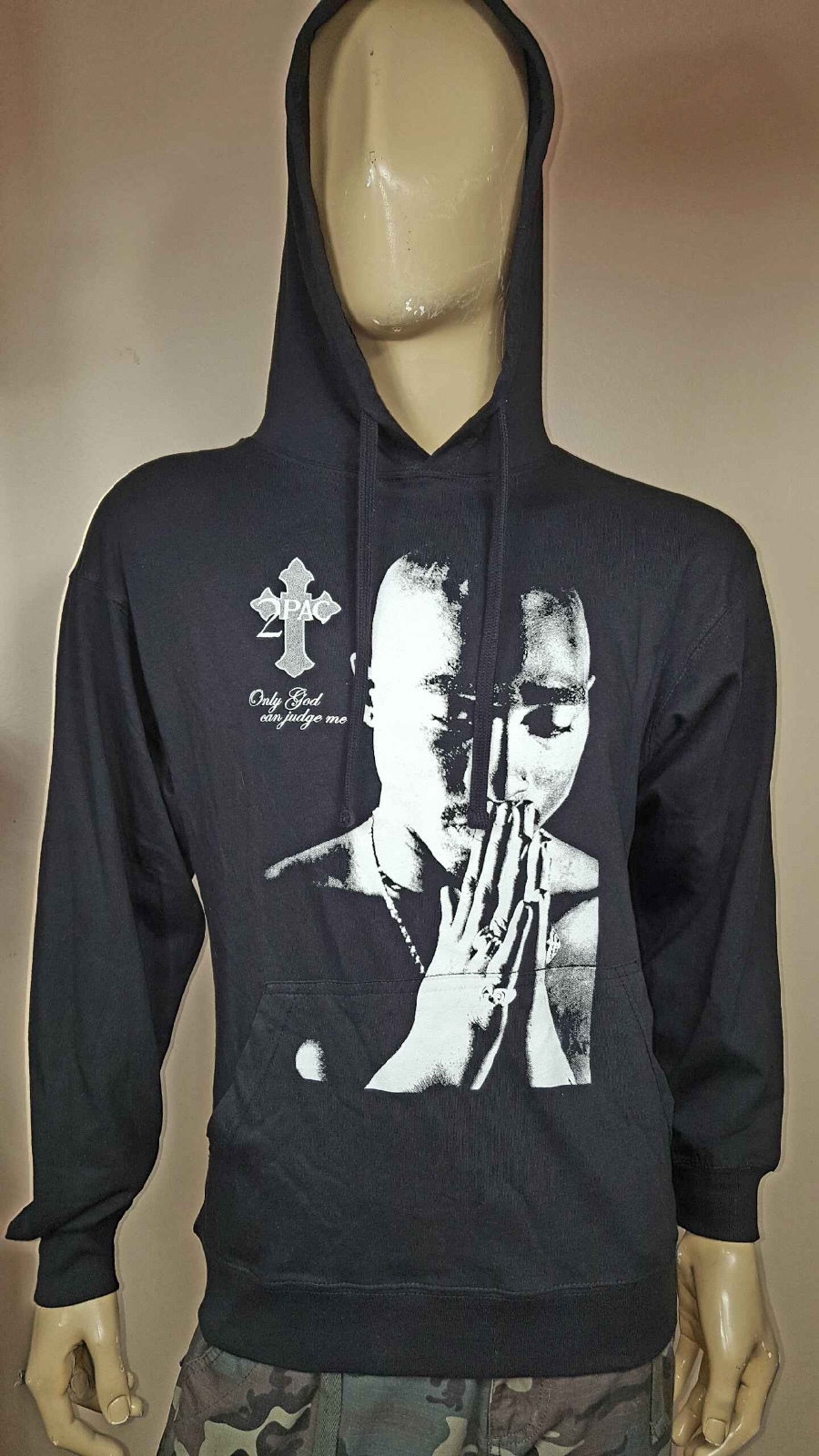 FILA Felpa con cappuccio Tupac PRAYING Jersey 2pac pullover T shirt NWA LA Row WESTSIDE cubo