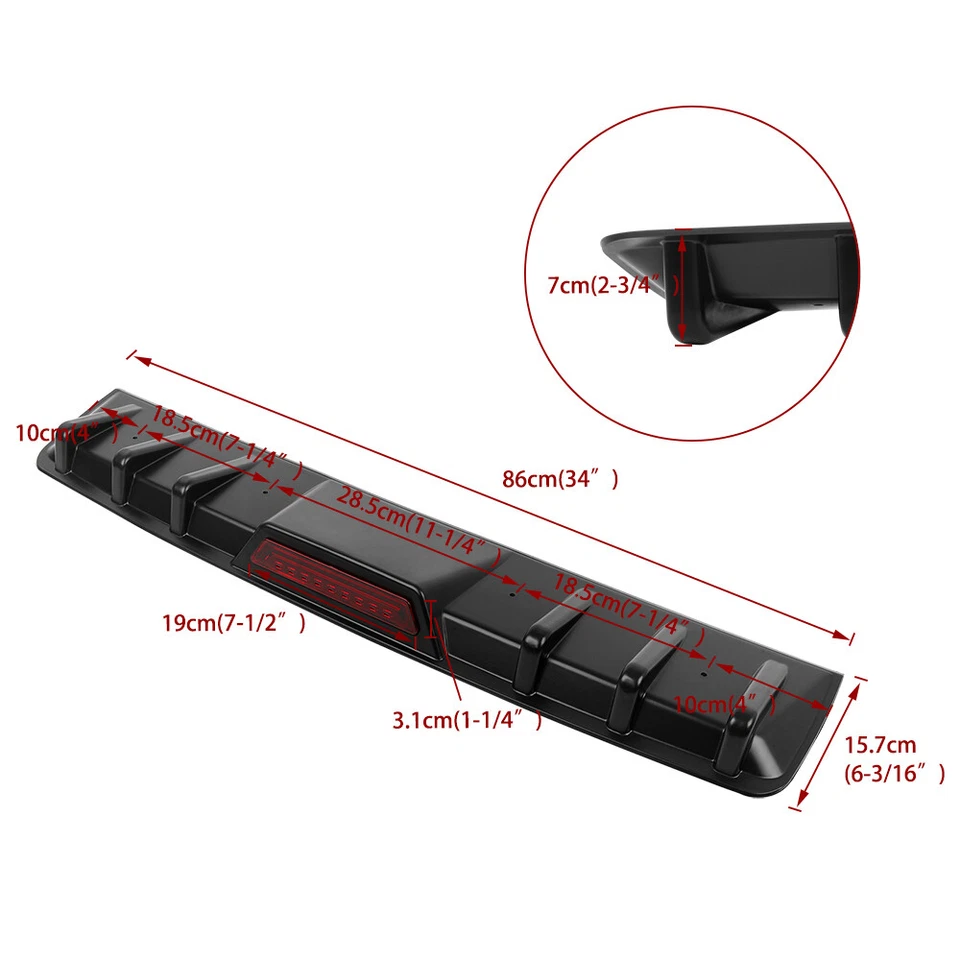 Rear Bumper Diffuser 5 Shark Fins Spoiler Splitter Lip For Dodge Journey 2008-16 - image 2 of 4