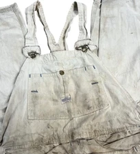 Vintage Union Made HERCULES Bib Overalls RARE 50s 40W X 30L Thrashed Distressed