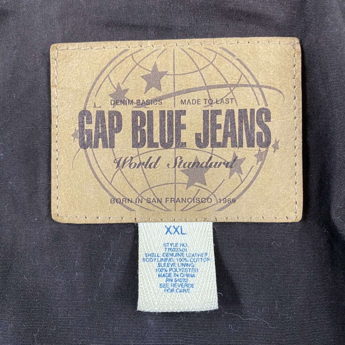 VINTAGE GAP Blue Jeans World Standard Brown Leather Jacket VINTAGE GAP Blue Jeans World Standard Brown Leather Jacket