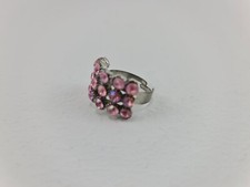 Ring Pink Faux Crystals Gemstones Stretchable Women Jewelry Fashion Gift Charm