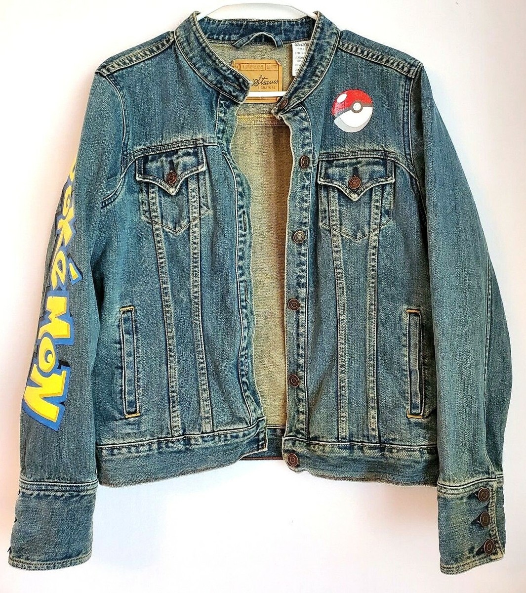 Custom Hand Painted Pokemon, Pikachu Levi Strauss Jean Jacket | eBay