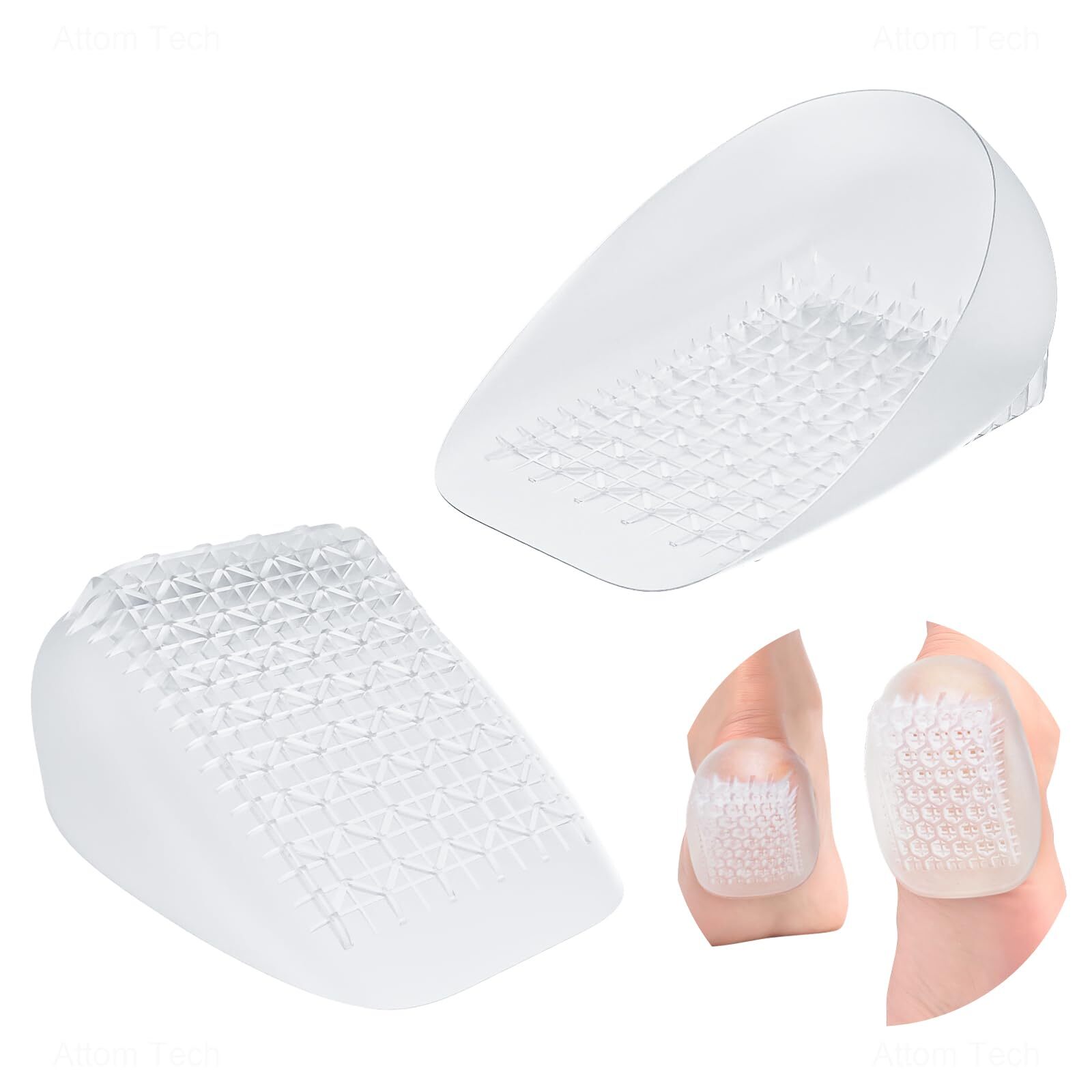 Aphlos Silicone Heel Cups 2 Pairs Heel Cups for Heel Pain Relief Gel Heel Cup...