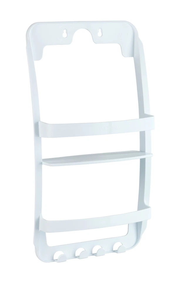 WENKO Bad Hänge Regal Aufbewahrung Dusche WC 2 Ablagen Korb 4 Haken Accessoires - Bild 2 von 4