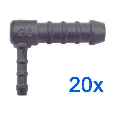 20 X You.S Hose Connector RGV Ø 4X8 Mm 90 Degrees - L-Shape Reducer | eBay