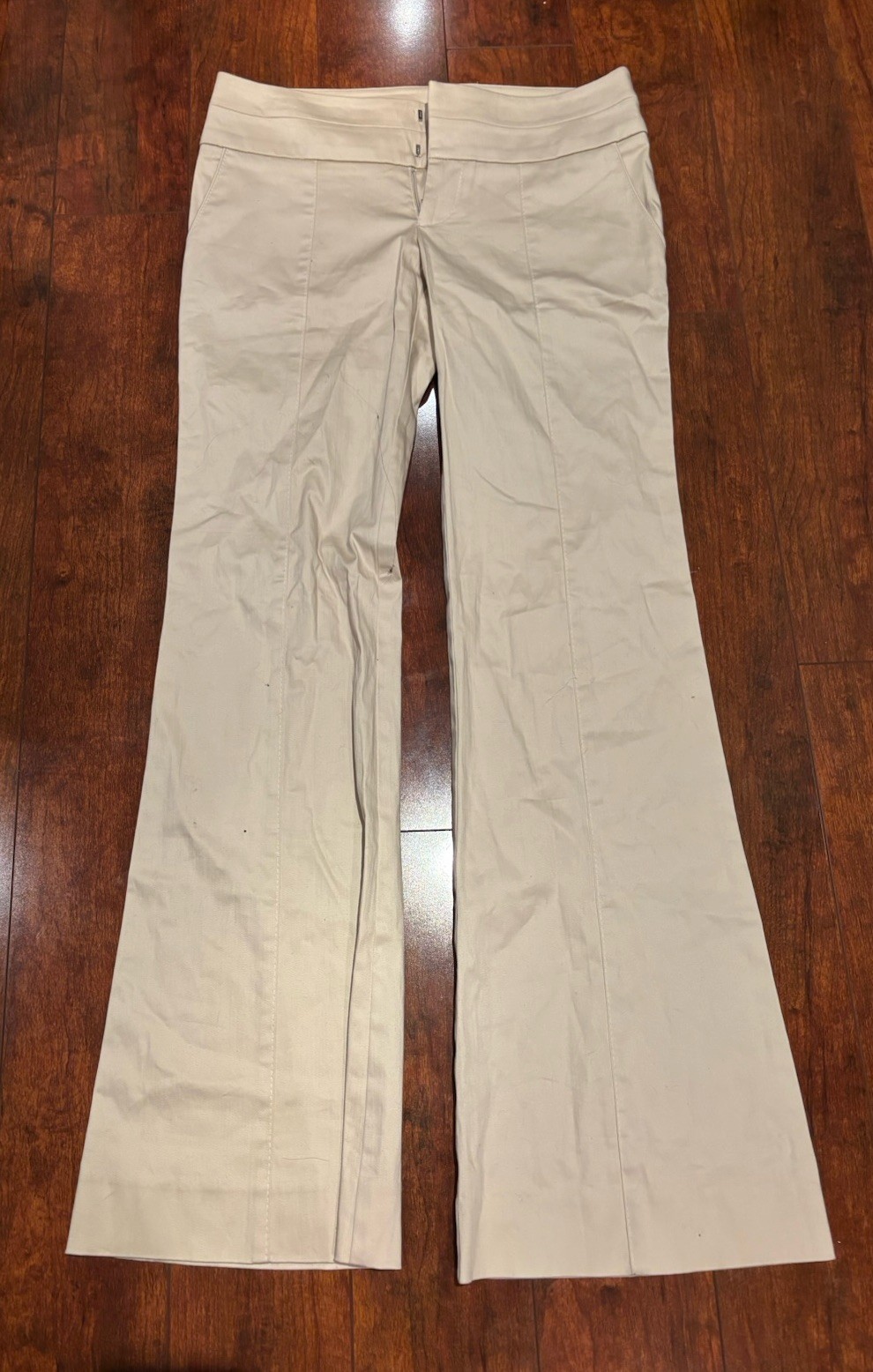 bebe Women's Beige Solid Pants Regular Size 6 Mad… - image 1